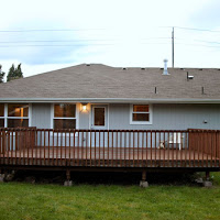 Behind the house after it had been completed.