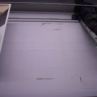 cracked block area grooved and hyrdronic cement filled