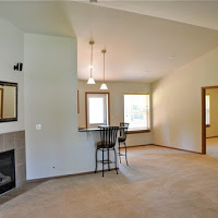 Living area looking toward master bedroom.