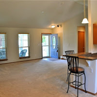 From kitchen / dining area looking towards living room.